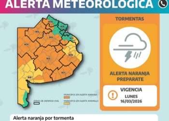 Alerta en Suipacha por un tormentón entre lunes y martes