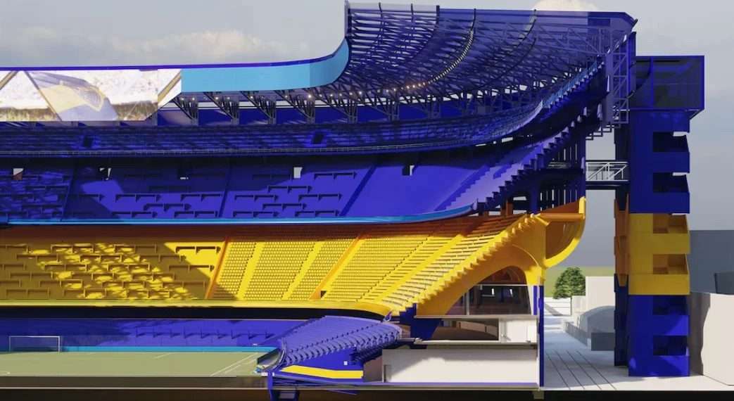 Mirá el plan de Riquelme para agrandar la Bombonera: cuarta bandeja y estadio para 80 mil hinchas